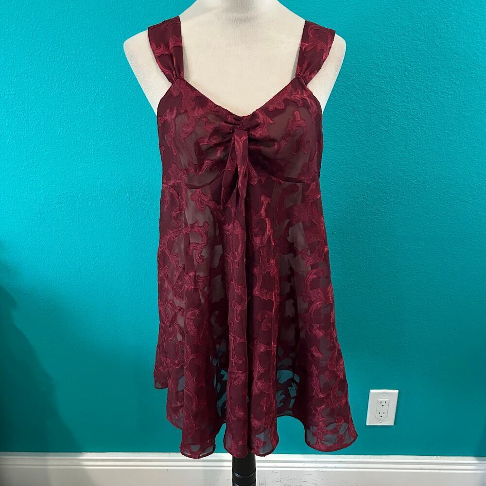 Vintage Victorias Secret Vintage Red Babydoll Chemise Empire Coquett Size M